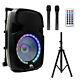 Active 10 Dj Karaoke Speaker & Stand Bluetooth Led Wireless Mic Cables Distant