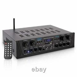 Amplificateur Bluetooth Sans Fil Karaoke 500w 4 Canaux Haut-parleur Récepteur D'alimentation Sonore