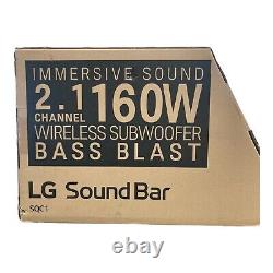 Barre de son LG 160W 2.1 canaux et subwoofer sans fil, noir, SQC1