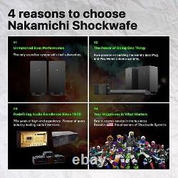 Barre de son Nakamichi Shockwafe Elite7.2.4 Atmos avec 2 caissons de basses sans fil de 8 pouces + eARC + SSEMax A
