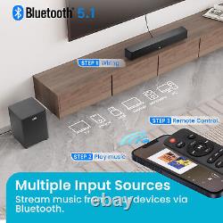 Barre de son de cinéma maison Acoustic Audio 5.1 Surround Sound avec Bluetooth, RCA