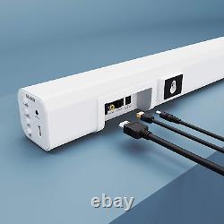 Bluetooth Sound Bar Et Wireless Subwoofer Pour Home Theater Remote In Wall White