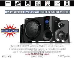 Boytone Bt-215fd, Puissant Système De Haut-parleur Bluetooth Sans Fil 55 W, Radio Fm