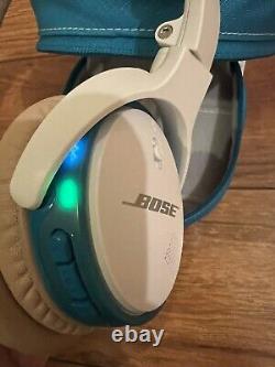 Écouteurs supra-auriculaires Bose Soundlink avec câble Aux et étui Teal/Blanc testé