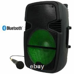 Enceinte de fête portable Gemini Audio 15 pouces avec Bluetooth sans fil, trolley et LED - Cadeau