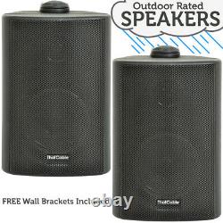 Extérieur Bluetooth Speaker Kit 2x Black Karaoke/stereo Amp Garden Bbq Parties