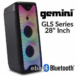 Gemini Audio Gls-880 Big Wireless Bluetooth Led Lights Party Speakers MIC Remote