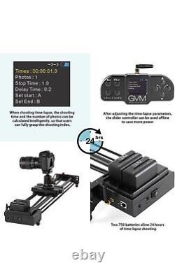 Glissière de caméra motorisée en fibre de carbone sans fil GVM avec télécommande Bluetooth