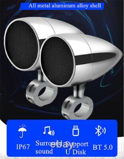 Haut-parleur 3 Pouces Sans Fil Remote Motorcycle Audio System Bluetooth Usb Player 12v