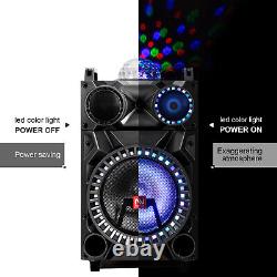 Haut-parleur Bluetooth Woofer Système Heavy Duty Party FM Karaoke Disco LED AUX avec Micro