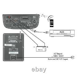 Haut-parleur PA Bluetooth portable rechargeable Dual 10 avec micro, télécommande et antenne FM