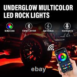 Kit de 10 Pods de lumières LED RGBW Rock avec Bluetooth et télécommande sans fil