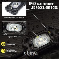 Kit de 10 Pods de lumières LED RGBW Rock avec Bluetooth et télécommande sans fil