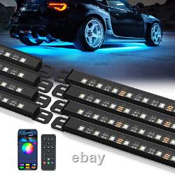 Kit de lumières de sol de voiture en aluminium RGBW LED MICTUNING N8 sans fil avec application et télécommande
