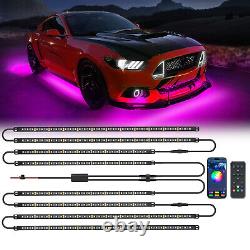 Kit de lumières de sol de voiture en aluminium RGBW LED MICTUNING N8 sans fil avec application et télécommande