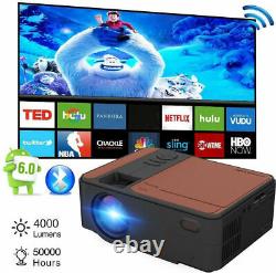 Led Smart Android Projecteur Hd Sans Fil Wifi Blue-tooth Airplay 1080p Hdmi Accueil