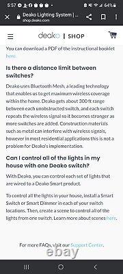Lot de 7 nouveaux commutateurs intelligents Deako Remote 2,4 GHz Wi-Fi Bluetooth DS-CSMM-WHMC-UCX