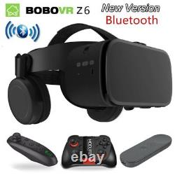 Lunettes VR sans fil, écouteurs Bluetooth, lunettes de réalité virtuelle avec télécommande et carte 3D CardBoard