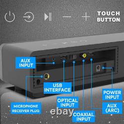 Machine de karaoké Bluetooth sans fil 2 microphones stéréo à domicile haut-parleur de barre de son KTV