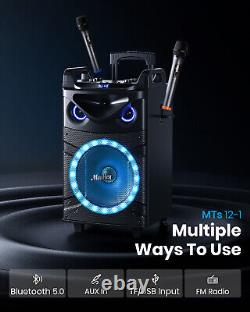 Moukey 12 Machine de Karaoké Chantante Haut-Parleur Bluetooth avec Microphone Sans Fil