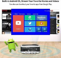 Projecteur Android 9000LUMEN avec Bluetooth Full HD 1080P WIFI Home Theater Proyector en bleu
