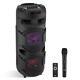 Pyle Dual 8'' Sans Fil Portable Karaoke Pa Haut-parleur Batterie Rechargeable Avec Lumières