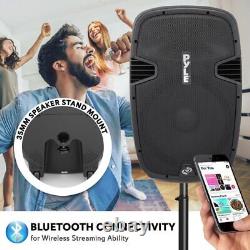 Pyle Pphp1537ub 15 1200w Bluetooth Haut-parleur Alimenté Avec Entrée Sd Usb Et Télécommande