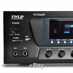 Pyle Pt272aubt De Puissance Audio Sans Fil Bluetooth Amplificateur 300w 4 Canaux Récepteur