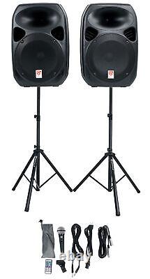 Rockville (2) 12 Bluetooth Pa Church Speakers+mic+stands 4 Church Sound Systems