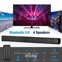 Surround Sound Bar 4 Speaker System Wireless Bt Subwoofer Tv Home Theater & Remote
