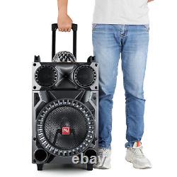 Système DJ de fête de basses lourdes de subwoofer de haut-parleur Bluetooth portable 12 avec micro AUX FM