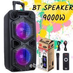 Système de Son Enceinte Bluetooth Portable 9000W DJ Party PA Remote FM USB LED LOT
