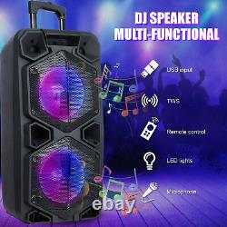 Système de Son Enceinte Bluetooth Portable 9000W DJ Party PA Remote FM USB LED LOT
