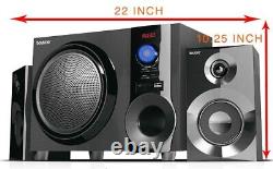 Système de haut-parleurs sans fil Bluetooth puissant Boytone BT-225FB pour la maison, 60 W, radio FM