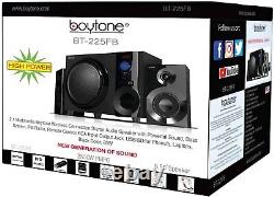 Système de haut-parleurs sans fil Bluetooth puissant Boytone BT-225FB pour la maison, 60 W, radio FM